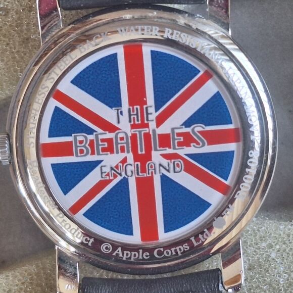 The Beatles Watch in wooden guitar case Apple Stainless Japan 9" Collectible - Picture 11 of 16
